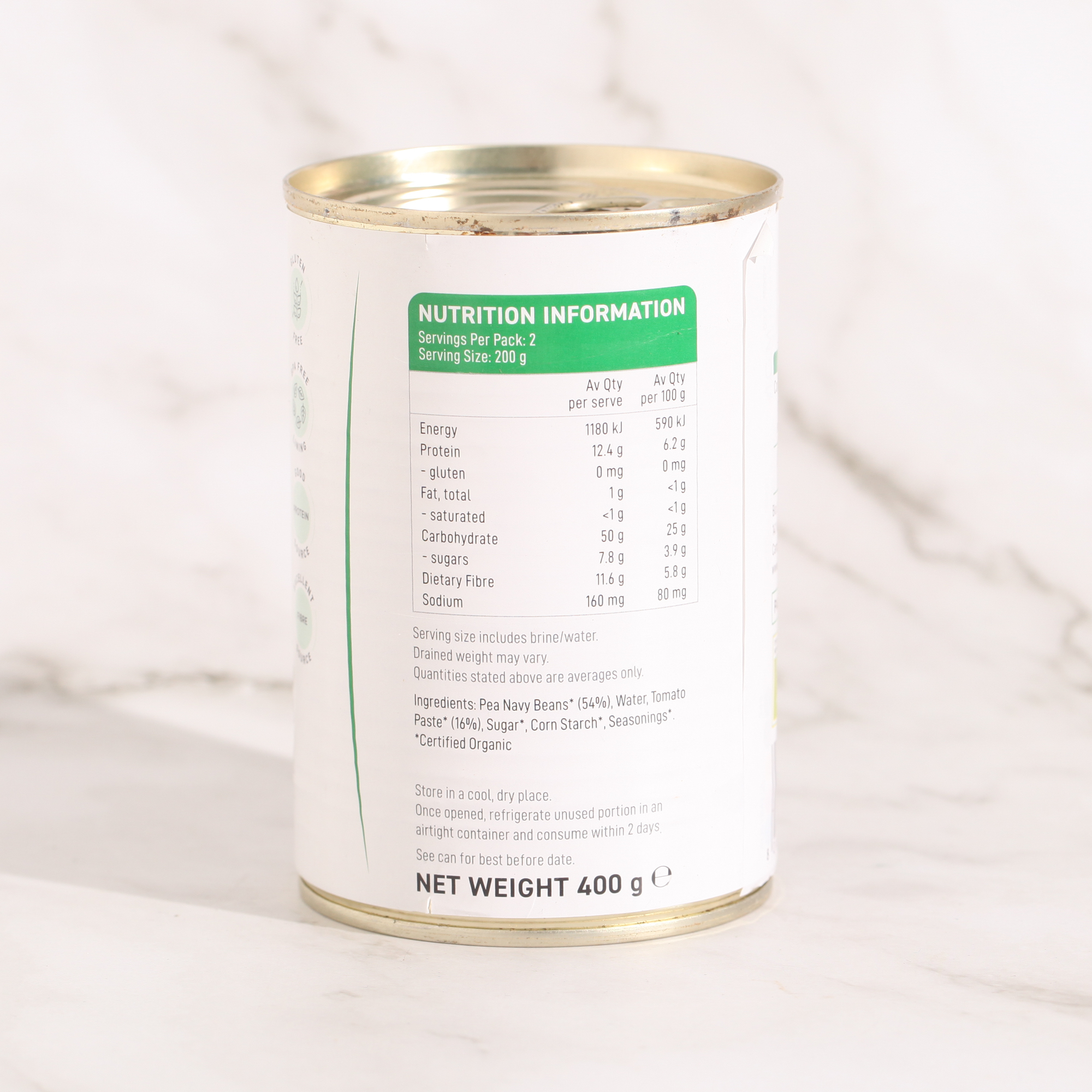Organic Baked Beans in Tomato Sauce - Manfuso